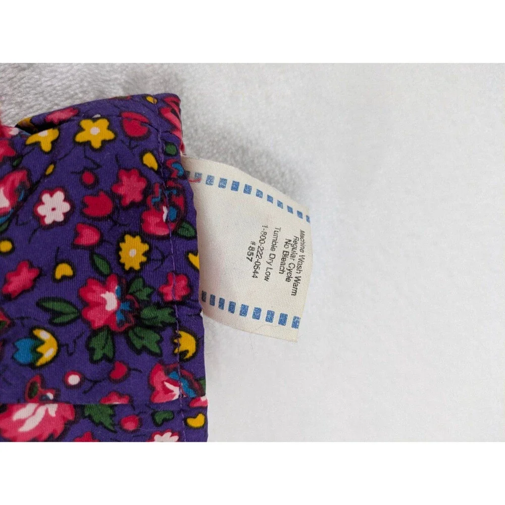 Vintage Hanna Andersson Floral Quilted Mittens with String – Size XS